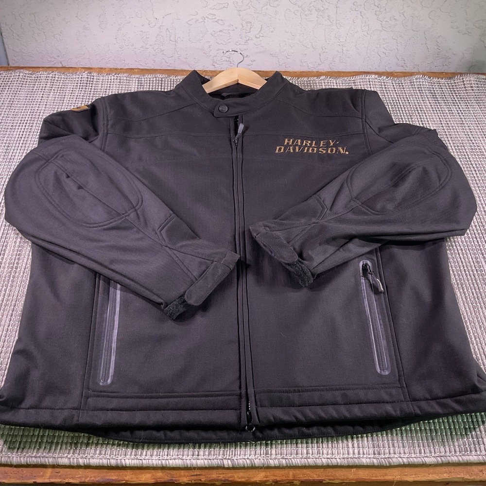 Harley-Davidson Mens 3XL Black Herringbone Riding Jacket Genuine MotorClothes